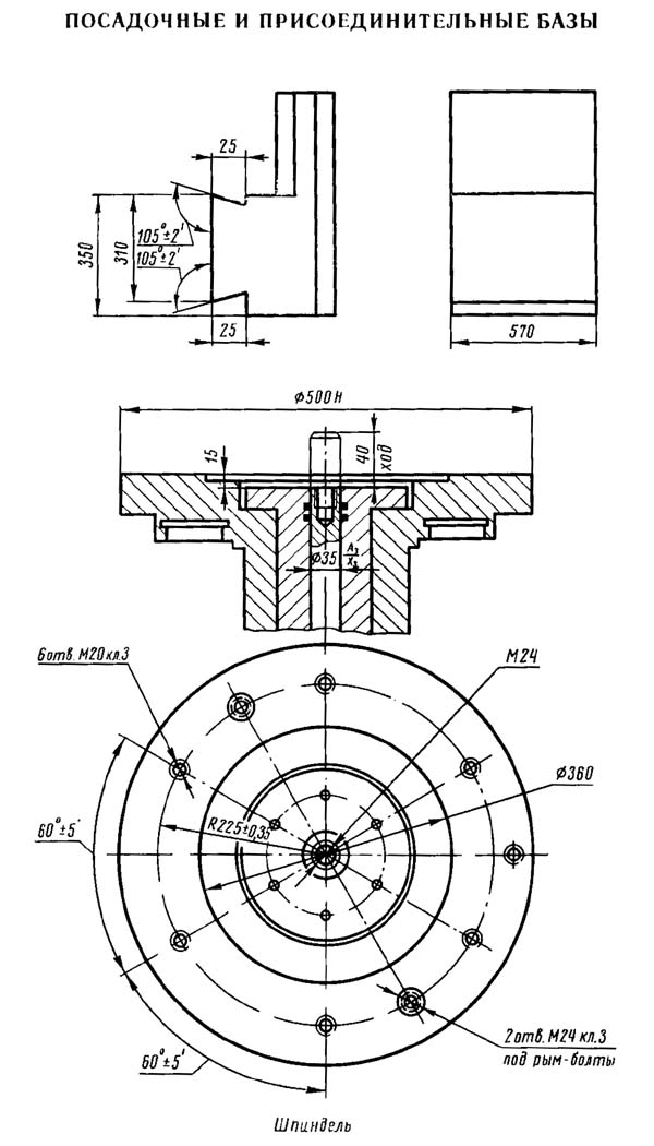 Посадочні та приєднувальні бази токарного верстата 1286-6. Шпіндель 1286-6 Посадкові та приєднувальні бази токарного верстата 1286-6. Шпіндель